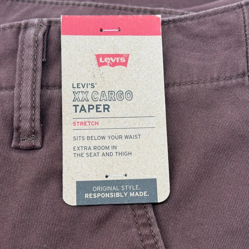 Levi's Cargo Pants Mens 29x30 Brown XX Cargo Taper Stretch 39441-0043 Utility